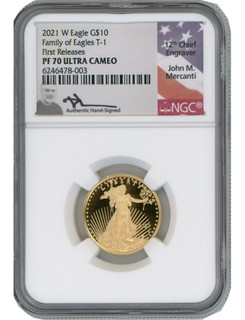 2021-W Type One 4 Coin American Gold Eagle Set NGC PF70UCAM Mercanti Signed