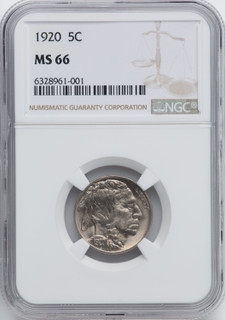 1920 5C Buffalo Nickel NGC MS66