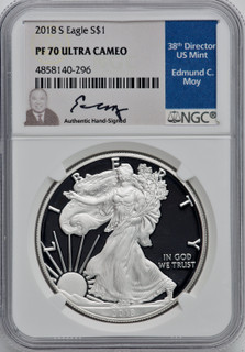2018-S S$1 Silver Eagle NGC MS70