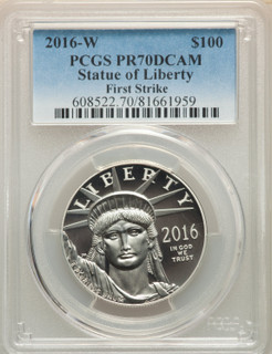 2016-W $100 One-Ounce Platinum Eagle First Strike PCGS PR70