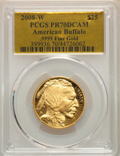 2008-W $25 Half-Ounce Gold Buffalo PCGS PR70