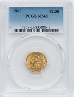 1907 $2.50 Liberty Quarter Eagle PCGS MS65