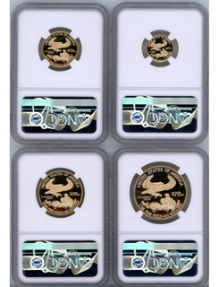 2019-W Gold Eagle Proof 4-Coin Year Set NGC PF70 Ed Moy Signed