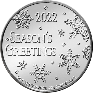 2022 1 Troy Ounce .999 Fine Golden State Mint Snowman silver rounds