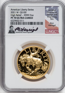 2021 W $100 American Liberty Series High Relief NGC PF70 Harrigal 2021 W $100 American Liberty Series High Relief NGC PF70 Harrigal