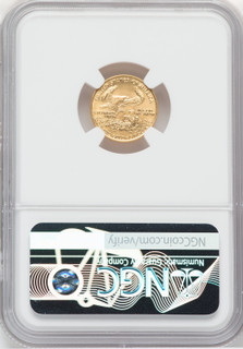 1987 $5 Tenth-Ounce Gold Eagle NGC MS70 Mike Castle Signed