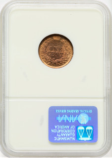 1864 Bronze No L RD Indian Cent NGC MS66