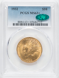 1932 $10 Indian Eagle CAC PCGS MS63+