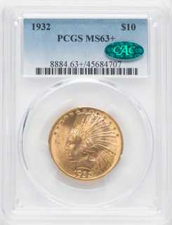 1932 $10 Indian Eagle PCGS MS63+ CAC