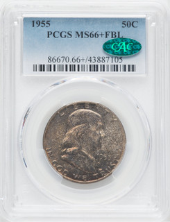 1955 50C FL CAC Franklin Half Dollar PCGS MS66+