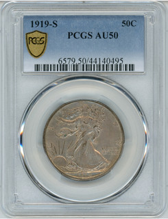 1919-S 50C Walking Liberty Half Dollar PCGS AU50