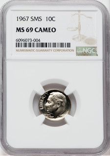 1967 10C SMS CA SMS Roosevelt Dime NGC MS69