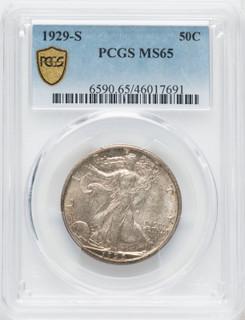 1929-S 50C Walking Liberty Half Dollar PCGS MS65