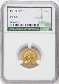 1910 $2.50 Proof Indian Quarter Eagle NGC PR66