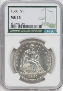 1860 S$1 Seated Dollar NGC MS65