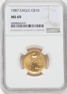 1987 $10 Quarter-Ounce Gold Eagle NGC MS69