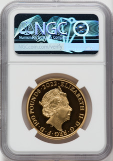 Elizabeth II gold Proof  King James I  100 Pounds (1 oz) 2022 PR70 Ultra Cameo NGC World Coins NGC MS70