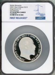 Elizabeth II silver Proof  King Edward VII  10 Pounds (10 oz) 2022 PR70 Ultra Cameo NGC World Coins NGC MS70