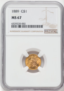 1889 G$1 Gold Dollar NGC MS67