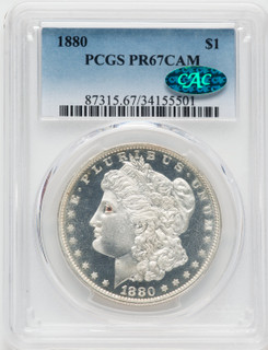 1880 $1 CA CAC Proof Morgan Dollar PCGS PR67