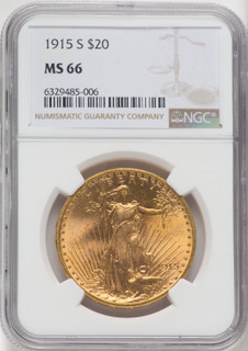 1915-S $20 Saint-Gaudens Double Eagle NGC MS66