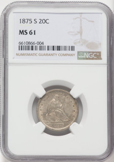 1875-S 20C Twenty Cent Pieces NGC MS61