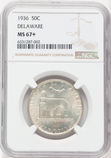 1936 50C Delaware NGC Plus Commemorative Silver NGC MS67+