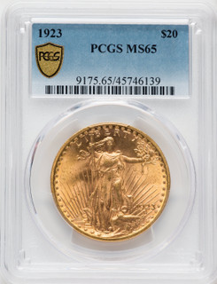 1923 $20 Saint-Gaudens Double Eagle PCGS MS65