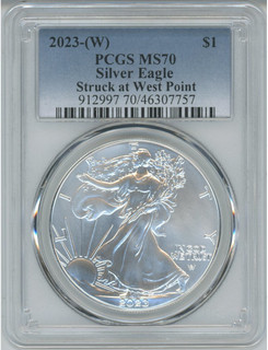 2023 (W) Silver Eagle PCGS MS70 Struck at West Point