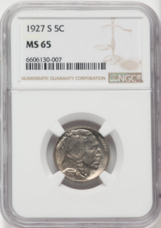 1927-S 5C Buffalo Nickel NGC MS65