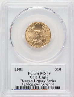 2001 $10 Quarter-Ounce Gold Eagle Michael Reagan PCGS MS69