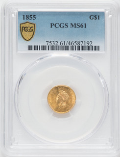 1855 G$1 Type Two Gold Dollar PCGS MS61