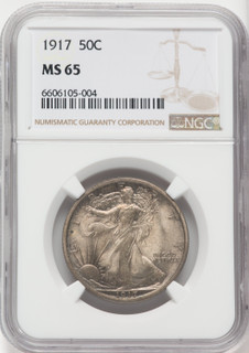1917 50C Walking Liberty Half Dollar NGC MS65