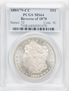 1880-CC $1 Reverse of 1878 Morgan Dollar PCGS MS64