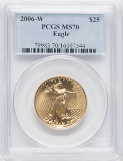 2006-W $25 Half-Ounce Gold Eagle Burnished PCGS MS70