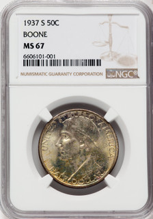 1937-S 50C Boone Commemorative Silver NGC MS67