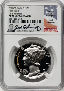 2018-W $25 Palladium First Strike NGC PF70 Joel Iskowitz Signed