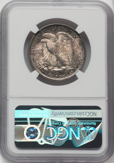 1917-D 50C REVERSE Walking Liberty Half Dollar NGC MS65