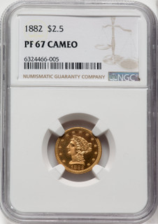 1882 $2.50 CA Proof Liberty Quarter Eagle NGC PR67