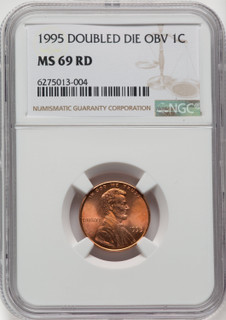 1995 1C DBL DIE RD Lincoln Cent NGC MS69