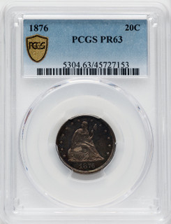 1876 20C Proof Twenty Cent Pieces PCGS PR63