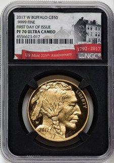 2017-W G$50 Buffalo First Day of Issue NGC PF70