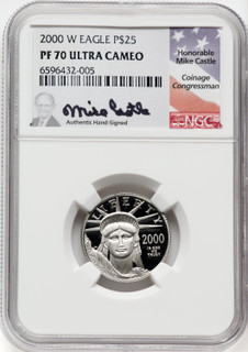 2000-W $25 Quarter-Ounce Platinum Eagle Statue of Liberty DC NGC PF70 2000-W $25 Quarter-Ounce Platinum Eagle Statue of Liberty DC NGC PF70