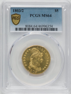 1803/2 $5 Early Half Eagle PCGS MS64