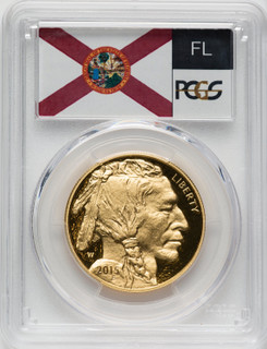 2015-W $50 One-Ounce Gold Buffalo PCGS PR70 (Florida Label)