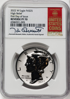 2022-W $25 Palladium Eagle Reverse Proof First Day of Issue NGC PF70