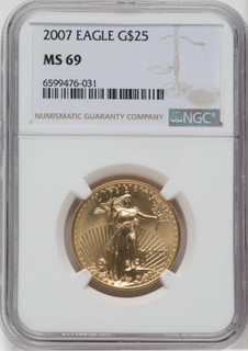 2007 $25 Half-Ounce Gold Eagle NGC MS69