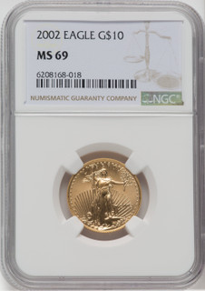 2002 $10 Quarter-Ounce Gold Eagle NGC MS69