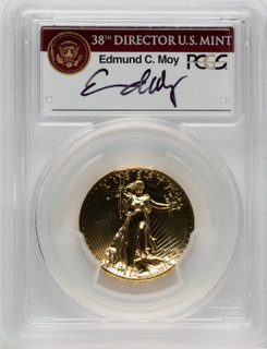 2009 $20 One-Ounce Gold Ultra High Relief Moy Signature PL PCGS MS70