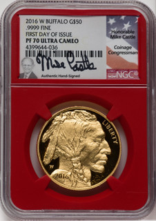 2016-W $50 Buffalo First Day of Issue NGC PF70